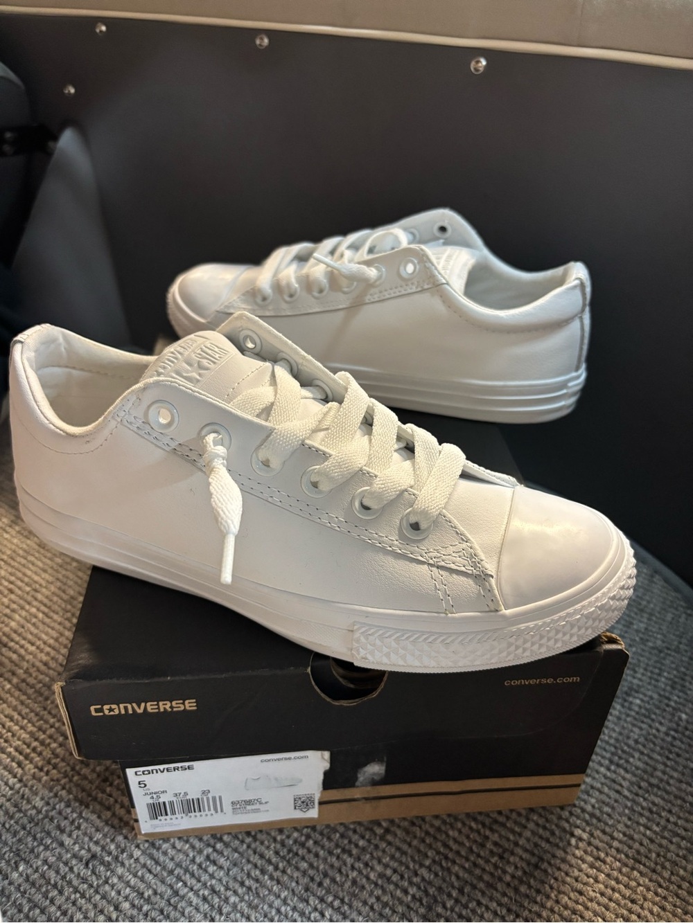Converse Kids White Low-Top Canvas Sneakers
